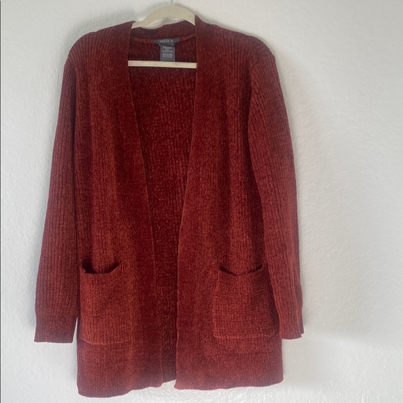 Matty M Open Front Cardigan | Rust Orange | Large | Cozy Fall Layer Size L - Picture 1 of 6